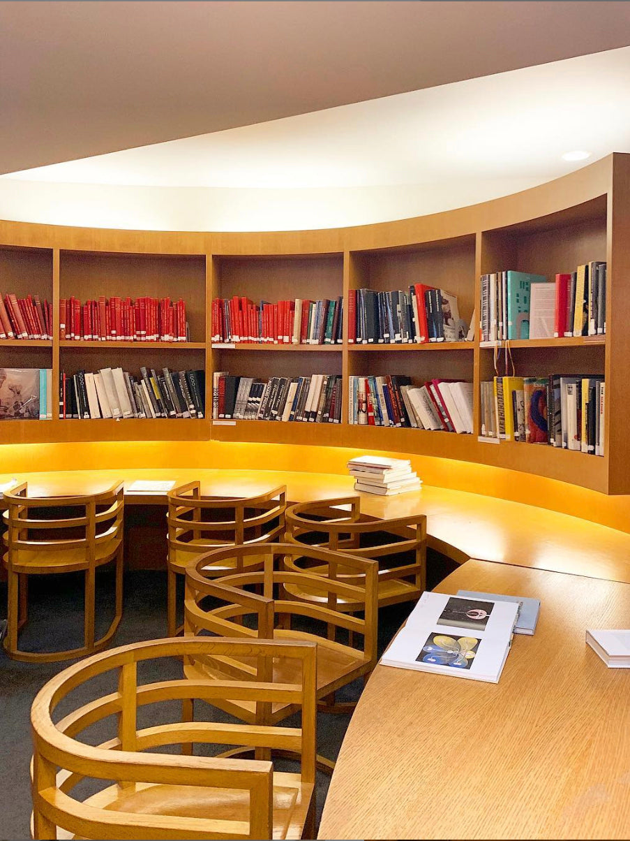 architectural library design Guggenheim Reading room Frank Lloyd Wright Richard Meier photo by Raquel Cayre