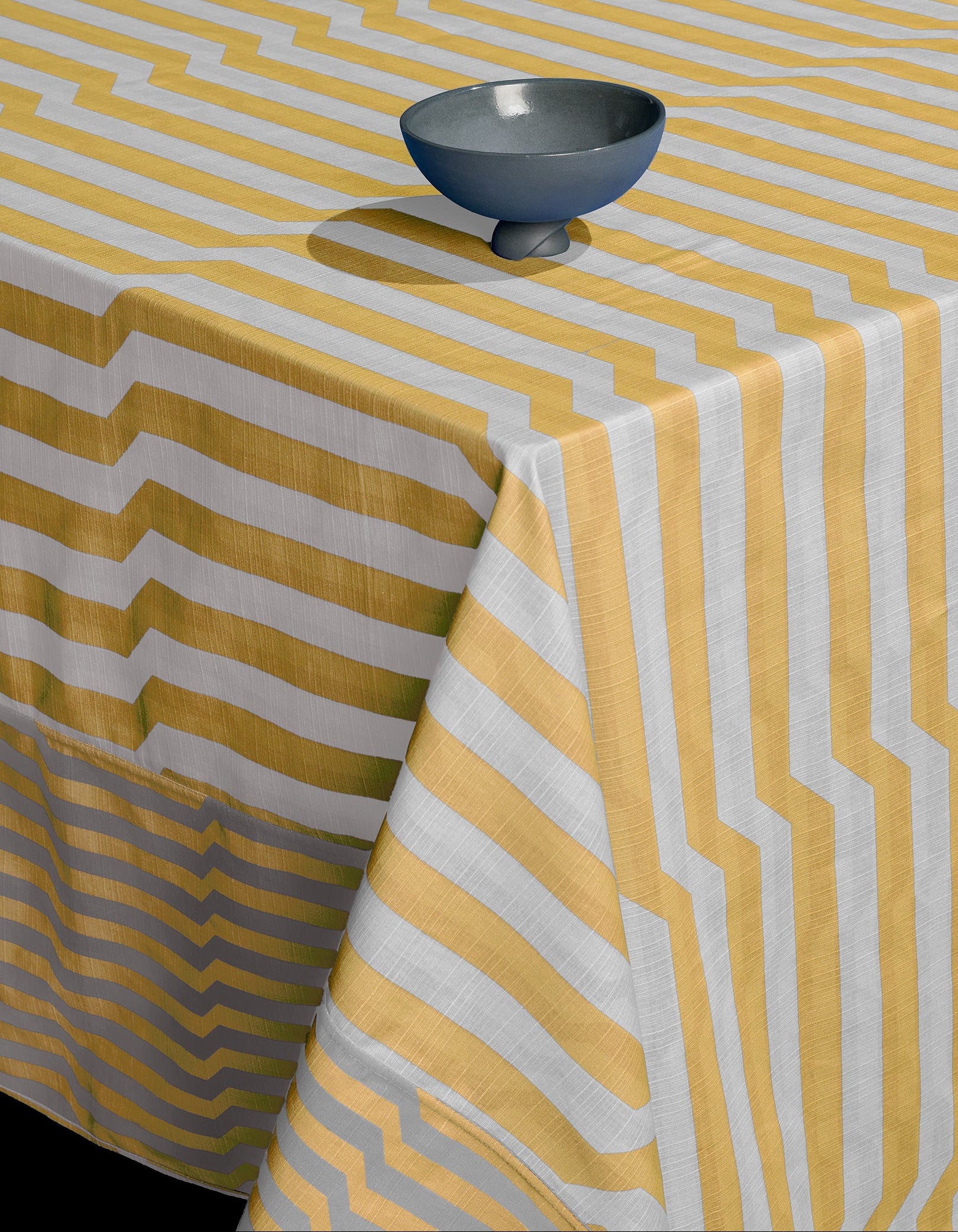 Tablecloth Reversible Stripe Stonecrop